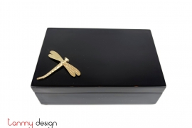 Black rectangular lacquer box attached with dragonfly 11*17*H5 cm